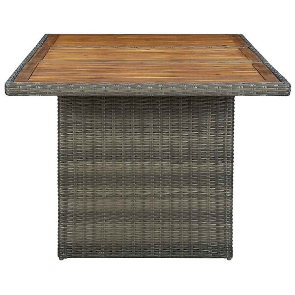 VIDAXL - vidaXL Table de jardin Marron Résine tressée et bois d'acacia massif - large