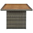VIDAXL - vidaXL Table de jardin Marron Résine tressée et bois d'acacia massif - vignette