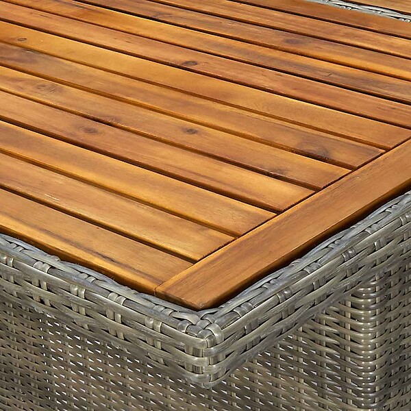 VIDAXL - vidaXL Table de jardin Marron Résine tressée et bois d'acacia massif - large