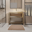 AURLANE - Meuble de salle de bains 80cm 2 Portes_Chêne Naturel + Vasque céramique blanche - TIMBER 80 - vignette