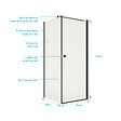 AURLANE - Porte de Douche Pivotante 90x180cm et Retour 90cm - Profil Noir - Verre 5mm - DARK ELEMENTARY - vignette