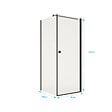 AURLANE - Porte de Douche Pivotante 90x180cm et Retour 90cm - Profil Noir - Verre 5mm - DARK ELEMENTARY - vignette