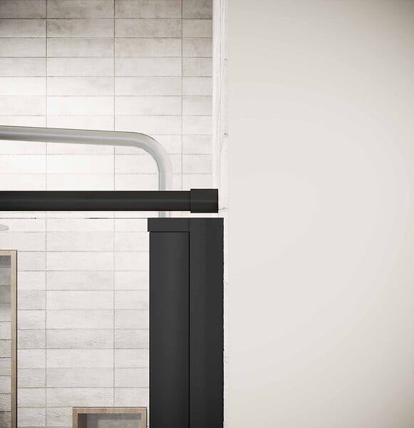 AURLANE - Porte de Douche Pivotante 90x180cm et Retour 90cm - Profil Noir - Verre 5mm - DARK ELEMENTARY - large