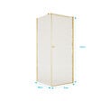 AURLANE - Porte de Douche Pivotante 70x195cm et Retour 80cm - Verre 8mm Anticalcaire - Profil Or Brosse - vignette