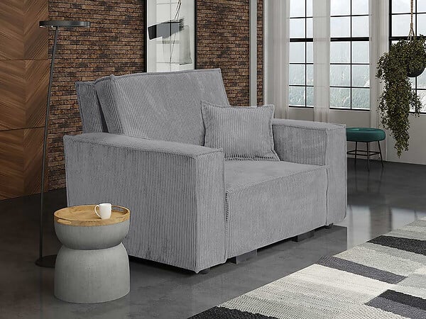 HABITAT ET JARDIN - Fauteuil convertible en velours côtelé "Clivia" - Gris - large
