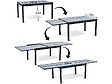 HABITAT ET JARDIN - Table extensible et chaises de jardin en aluminium "Lagos" - 200/320 x 105 x 76 cm - Taupe - 10 places - vignette