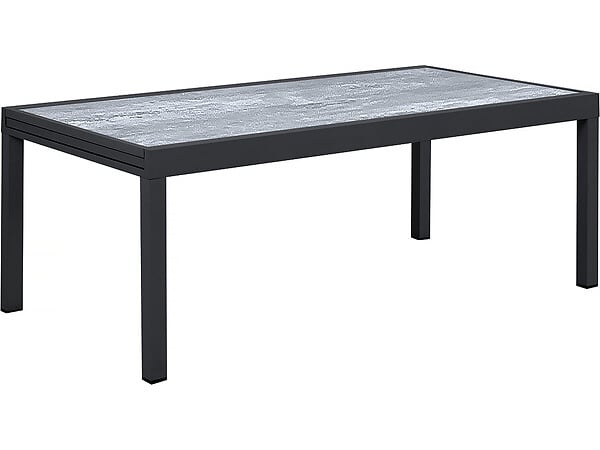 HABITAT ET JARDIN - Table extensible et chaises de jardin en aluminium "Lagos" - 200/320 x 105 x 76 cm - Taupe - 10 places - large