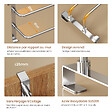 EMKE - EMKE Porte-serviettes double en acier inoxydable SUS201, support mural avec crochets, finition polie électrolytique, 410 × 180 × 124 mm - vignette