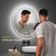 EMKE - EMKE Miroir led salle de bain ф60 cm Miroir salle de bain lumineux avec 3 Couleurs de lumière réglables+Anti-buée, Économie d'énergie miroir led - vignette