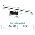 EMKE - EMKE Éclairage LED pour miroir de salle de bain noir, lampe murale orientable 40 × 20 cm, lumière neutre 4200 K - vignette