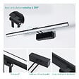 EMKE - EMKE Éclairage LED pour miroir de salle de bain noir, lampe murale orientable 40 × 20 cm, lumière neutre 4200 K - vignette