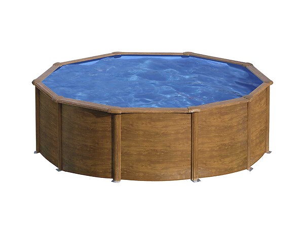 GRE - Piscine acier aspect bois Sicilia ronde 3,20 x 1,22 m - Gré - large