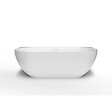 SWISS AQUA TECHNOLOGIES - Swiss Aqua Technologies Lesly 170 x 82 cm Baignoire semi-îlot en marbre coulé, sans pieds, blanc (LE1700) - vignette