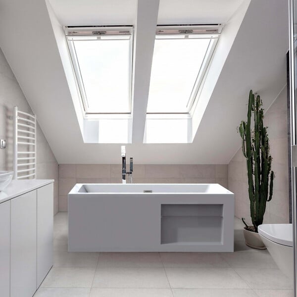 PLANETE BAIN - Baignoire îlot design 170x80 cm - avec rangement intégré - Acrylic Lucite® - large