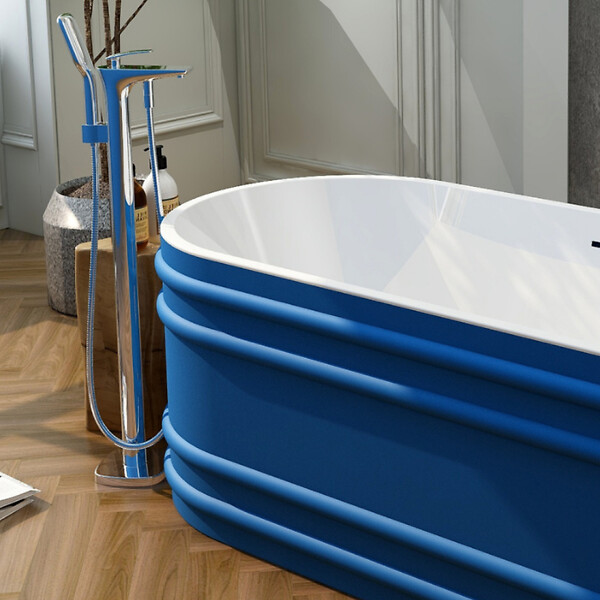 PLANETE BAIN - Baignoire îlot design 180x80 cm - Bleu style Haussmannien - Acrylic Lucite® - large