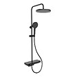 SWISS AQUA TECHNOLOGIES - Swiss Aqua Technologies Colonne de douche + Mitigeur thermostatique + Douche de tête + Douchette 3 jets + Tablette, noir mat (SATSSTPBCHMC) - vignette