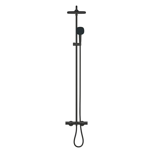 GROHE - Grohe Vitalio Comfort 250 colonne de douche thermostatique bain/douche + douche de tête + douchette à main, noir mat (G269842431) - large