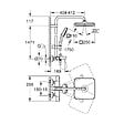 GROHE - Grohe Vitalio Comfort 250 colonne de douche thermostatique bain/douche + douche de tête + douchette à main, noir mat (G269842431) - vignette