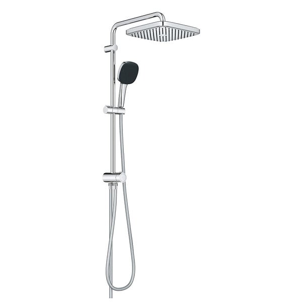 GROHE - Grohe Vitalio Comfort 250 Colonne de douche avec inverseur manuel + Douche de tête 2 jets + Douchette 2 jets, chrome (G26698001) - large