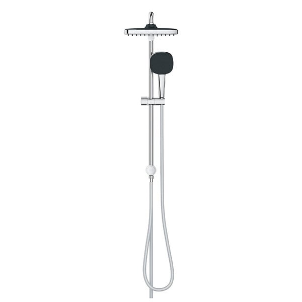 GROHE - Grohe Vitalio Comfort 250 Colonne de douche avec inverseur manuel + Douche de tête 2 jets + Douchette 2 jets, chrome (G26698001) - large
