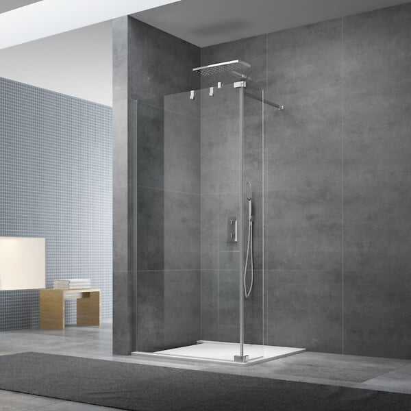 SWISS AQUA TECHNOLOGIES - Swiss Aqua Technologies Crochet suspendu en acier inoxydable pour écran de douche SAT Walk-In, pose facile sans perçage, inox (SATWIHACEK) - large