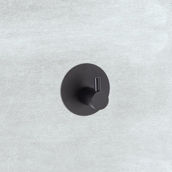 SWISS AQUA TECHNOLOGIES - Swiss Aqua Technologies Patère murale adhésive en acier inoxydable, noir mat (HACEKNALEP1KMC) - large