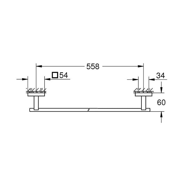 GROHE - Grohe Start Cube barre porte-serviettes 60 cm, noir mat (G410892430) - large