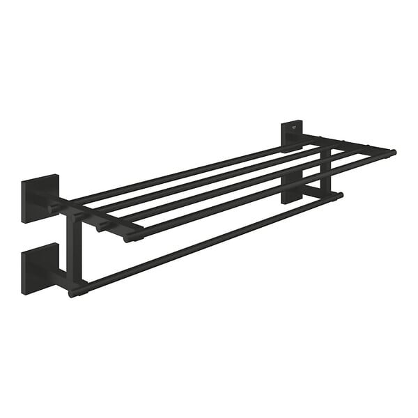 GROHE - Grohe Start Cube rack porte-serviettes en métal 60 cm avec fixations cachées, noir mat (G410992430) - large
