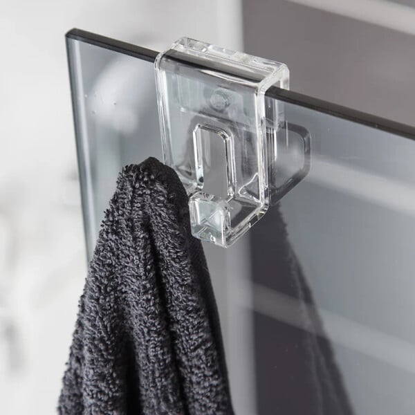 SWISS AQUA TECHNOLOGIES - Swiss Aqua Technologies Double crochet suspendu en acrylique pour écran de douche SAT Walk-In, transparent (SATWIHACEKPLAST) - large