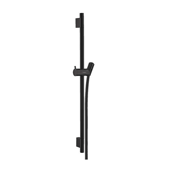 HANSGROHE - Hansgrohe Unica Barre de douche S Puro 65 cm avec flexible de douche, Noir mat (28632670) - large