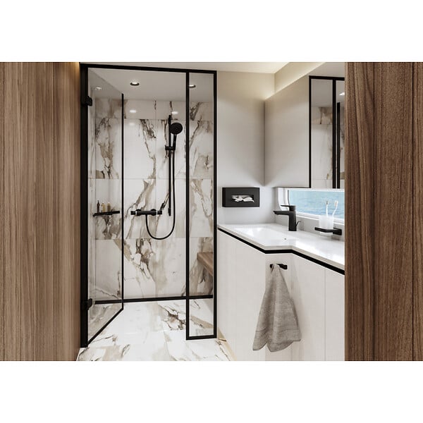HANSGROHE - Hansgrohe Unica Barre de douche S Puro 65 cm avec flexible de douche, Noir mat (28632670) - large