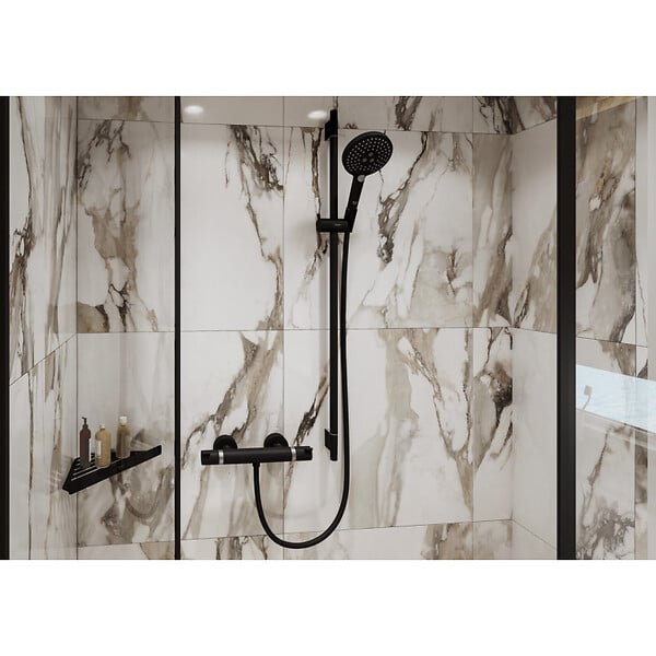 HANSGROHE - Hansgrohe Unica Barre de douche S Puro 65 cm avec flexible de douche, Noir mat (28632670) - large