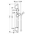HANSGROHE - Hansgrohe Unica Barre de douche S Puro 65 cm avec flexible de douche, Noir mat (28632670) - vignette