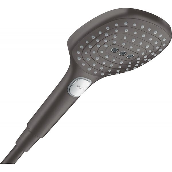 HANSGROHE - Hansgrohe Raindance Select E Douchette à main 120 3 jets, Noir Chromé brossé (26520340) - large