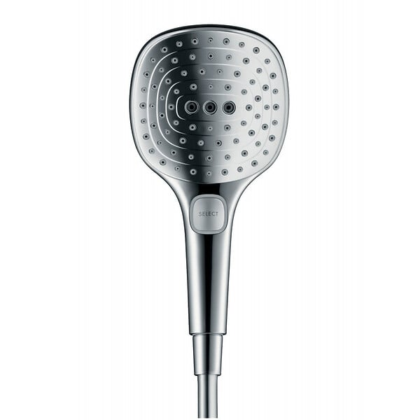 HANSGROHE - Hansgrohe Raindance Select E Douchette à main 120 3 jets, Noir Chromé brossé (26520340) - large