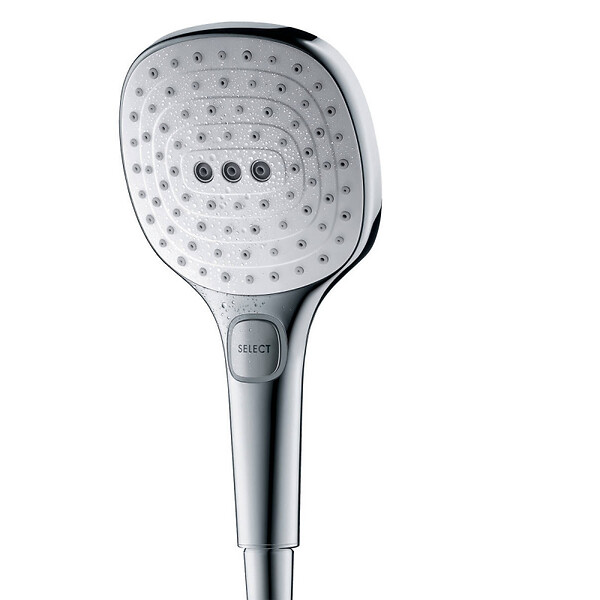 HANSGROHE - Hansgrohe Raindance Select E Douchette à main 120 3 jets, Noir Chromé brossé (26520340) - large