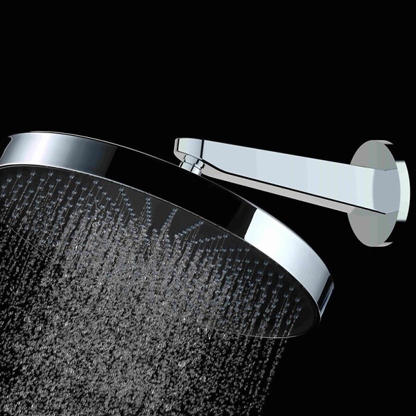 SWISS AQUA TECHNOLOGIES - Swiss Aqua Technologies Douche de tête mural 1 jet avec bras de douche, diamètre 30 cm, noir mat (SATBSHS81SETC) - large
