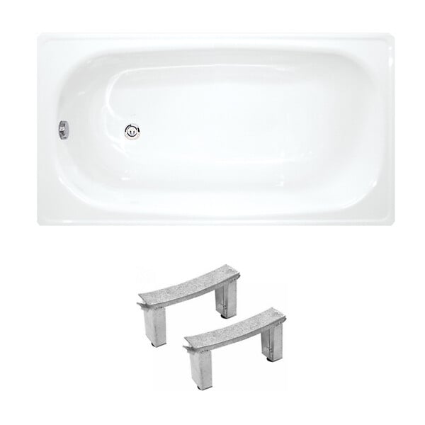 JIKA (GROUPE ROCA) - Jika (Groupe Roca) Riga 130x70 cm baignoire gain de place 150 L en acier émaillé avec pieds, gauche et droite, blanc (3403-SET) - large