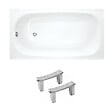 JIKA (GROUPE ROCA) - Jika (Groupe Roca) Riga 130x70 cm baignoire gain de place 150 L en acier émaillé avec pieds, gauche et droite, blanc (3403-SET) - vignette