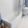 KALDEWEI - Kaldewei 170x70 cm Ensemble baignoire Eurowa universelle + Pare baignoire fixe chrome + pieds (KW312-SETP3) - vignette