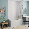 JIKA (GROUPE ROCA) - Jika (Groupe Roca) 120x70 cm Ensemble baignoire Riga universelle + Pare baignoire pivotant chrome + pieds (3402-SETP) - vignette
