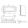 JIKA (GROUPE ROCA) - Jika (Groupe Roca) 120x70 cm Ensemble baignoire Riga universelle + Pare baignoire pivotant chrome + pieds (3402-SETP) - vignette