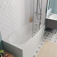 JIKA (GROUPE ROCA) - Jika (Groupe Roca) 160x70 cm Ensemble baignoire Riga universelle + Pare baignoire pliable, 2 volets chrome + pieds (3406-SETP) - vignette