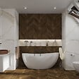 SWISS AQUA TECHNOLOGIES - Swiss Aqua Technologies Mette 158x77 cm Baignoire îlot en marbre Coulé 280L, sans pieds, blanc, (SATMET1580) - vignette