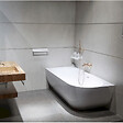 SWISS AQUA TECHNOLOGIES - Swiss Aqua Technologies Nelly 175 x 82 cm Baignoire droite Autoportante orientation gauche en marbre coulé, sans pieds, blanc (NEL1700L) - vignette