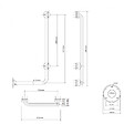 BEMETA - BEMETA HELP Barre de maintien fixe 63x89cm, en forme de L, pose à droite, Acier Inoxydable (301122041) - vignette
