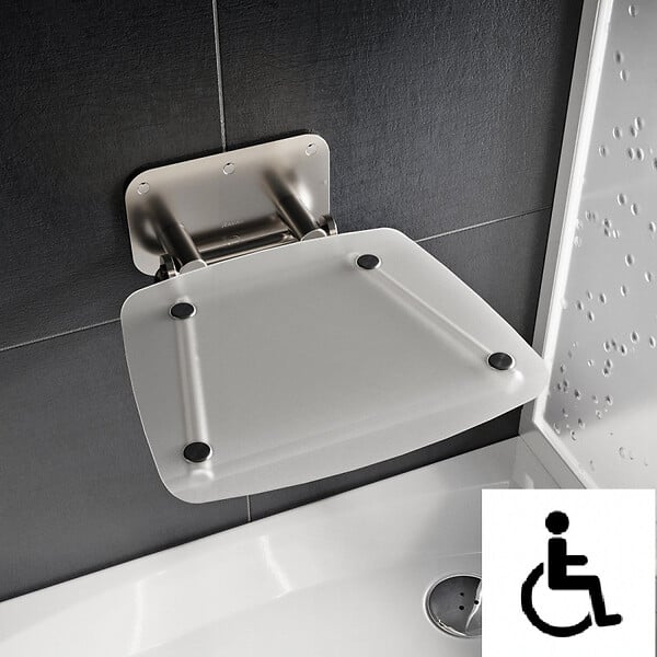 RAVAK - Ravak Ovo-B II-Clear siège de douche rabattable PMR pour cabine de douche (B8F0000051) - large