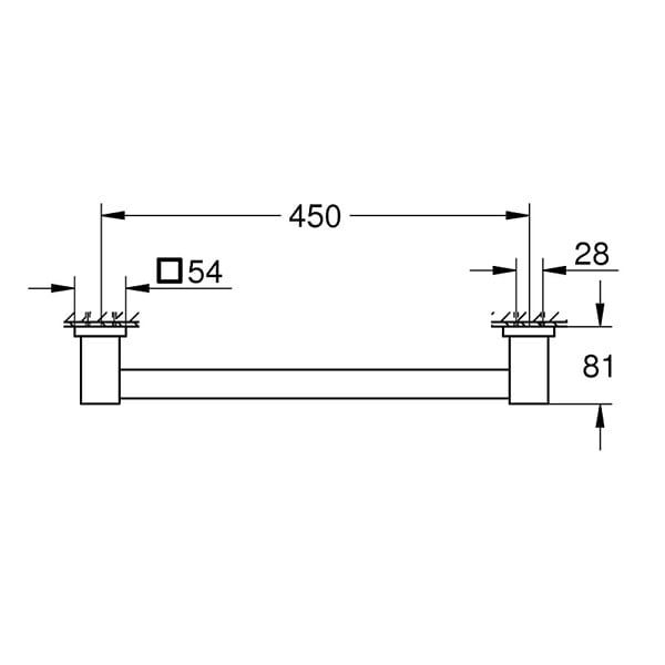 GROHE - Grohe Start Cube Barre d'appui, chrome (G41095000) - large