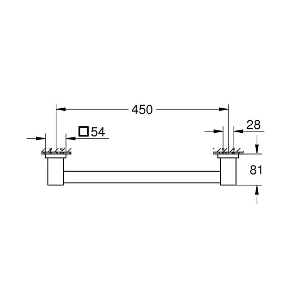 GROHE - Grohe Start Cube barre d'appui PMR 50,4 cm pour baignoire, inox (41095DC0) - large