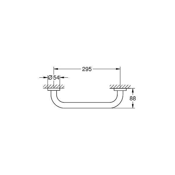 GROHE - Grohe Essentials Barre d’appui en métal avec fixations cachées, Cool Sunrise brossé (40421GN1) - large